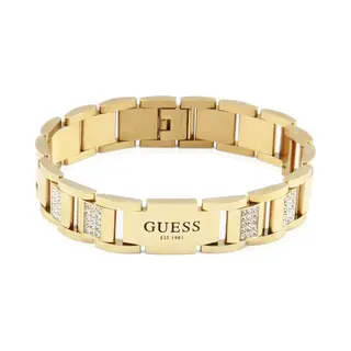 Guess Heren Guess Heren Stalen Goldplated Armband Frontiers - Armband - Staal - Goudkleurig - 21.50 Cm