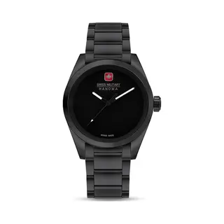 Swiss Military Hanowa SMWGG0003530 Men's Watch Dark Matte All Black Quartz Sapphire Glass, Black, Bracelet