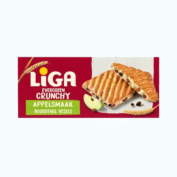 LiGA EverGreen Koekjes Appel 12 X 250g - Koek - Koeken Voor Onderweg Of Werk En Kantoor thumbnail