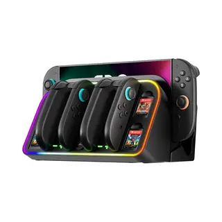 Mankiw Oplaaddock Voor Nintendo Switch 2 Joycon(2025)-4 In 1 Magnetisch Snellaadstation Voor NS2-aan De Muur En Op Tafel Te Plaatsen-met 4 Sleuven Voor Game