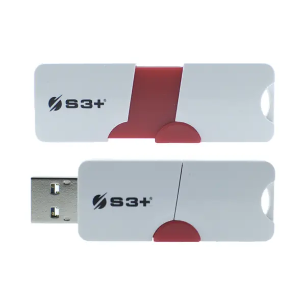S3Plus Technologies Space + E1 Usb flash drive 64 Gb Usb Type-A 3.2 Gen 1 (3.1 Gen 1) Rood, Wit thumbnail