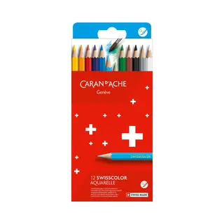 Caran D, Ache Buntstifte Swisscolor Aquarelle, 12er Kartonetui