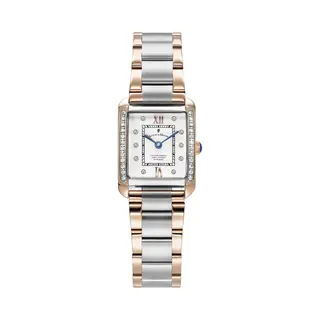 B Jacques Du Manoir Jacques Du Manoir Emily Ii JWL05504 Women's Quartz Analogue Watch Stainless Steel 22 X 19 Mm Stainless Steel Bracelet Colour, Gold/Pink 3 Bar Dial