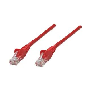 Intellinet Network Patch Cable, Cat5e, 0.5m, Red, Cca, U/Utp, Pvc, RJ45, Gold Plated Contacts, Snagless, Booted, Lifetime Warranty
