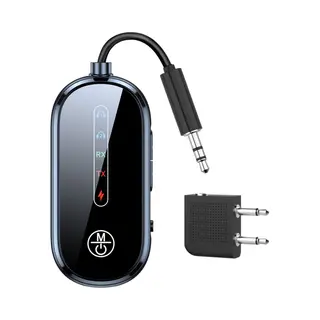 2-in-1 Transceiver 5.4 Draadloze Vliegtuigadapter, Gebruikt Met 3, 5 Mm Bluetooth-hulpadapter Voor Vliegtuigen
