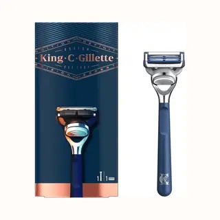 Gillette - King C. Gillette - Scheerset - Blue Chrome - Duurzaam En Stijlvol - Houder & 1 Navulscheermesje