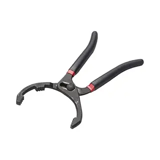 Oliefiltertang - Oliefiltersleutel - Staal En Tpr - Zwart - 225mm - Verstelbaar - Met Antislip Handgreep - Voor Oliefilters Van Ø 45 Mm Tot Ø 145 Mm