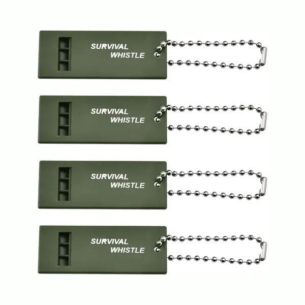 4 Stuks - Noodfluit Met Sleutelkoord - Alarmfluit - Honden Fluit - Openlucht Uitrusting - Noodfluitje Bij Ramp - Survival Fluit - Sport- & thumbnail