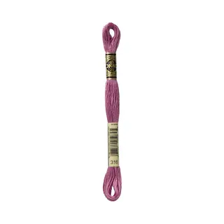 Dmc 117-316 Mouline Stranded Cotton Six Strand Embroidery Floss Thread, Medium Antique Mauve, 8.7-Yard