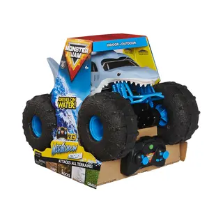 Spin Master Monster Jam Megalodon Storm, Rc Truck, Amphibienfahrzeug in Hai-Optik für Land und Wasser, Maßstab 1:15 - kinderleichte Bedienung, ab 4 Jahren