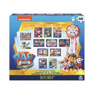 Spin Master Games Paw Patrol: Der Kinofilm – 12-Puzzle Pack, Box mit 12 Puzzles zum Paw Patrol Kinofilm