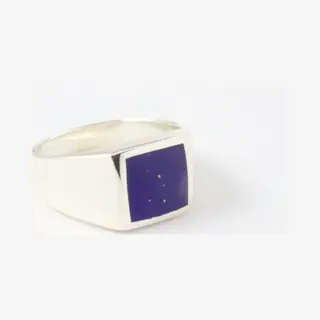 AsiAsia Zilveren Zegelring Met Lapis Lazuli - Maat 18
