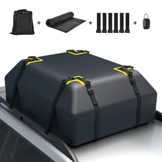 Costway Autodachtasche Mit 0, 4 M³ Volumen Wasserdichte Dachgepäcktasche Dachbox Mit Türhaken Zahlenschloss & Rutschfester Matte