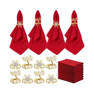 8 Stuks - Kerst Servetringen - Kerst Elanden Servetringen - Gouden Elanden Servetringen - Servet Ringen Tafeldecoratie - Kerst Rendier Servet Ringen -