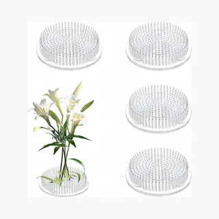 4 Stuks - Bloemenkikker - Doorzichtige Plastic Naaldkikker Bloemstukstandaard - Ronde Plastic Bloemstukstandaard - Ikebana Kenzan Bloemenkikker - Met