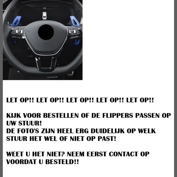 No Name Flippers Schakel Paddles - Stuurwiel Extentions Voor Vw Golf 8 Gti thumbnail