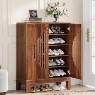 Tribesigns Schoenenkast - 5 Lagen - 73 X 35 X 100cm - Voor 24 Paar Schoenen - Modern - Schoenenrek Houten - Praktisch Schoenenrek - Bruin