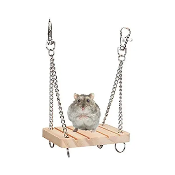 Pssopp Hamster Swing Toy Wooden Pet Hanging Bed Cage Accessories For Gerbil Guinea Pig Chinchilla thumbnail