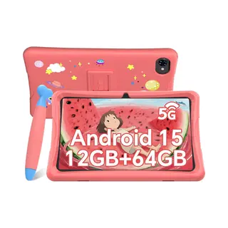 Tabwee K10 Tablet - 10.1 Inch Fhd - 12GB Ram - 64GB Rom - Sd 2TB - 5000 MAh - Android 15 - WiFi 6 - Uitstekend Cadeau Voor Kinderen - Roze