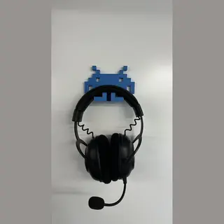Space Invaders Hoofdtelefoonhouder - Muurbevestiging - Wandbevestiging - Blauw