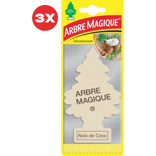 3 Stuks Kokosnoot Arbre Magique Geurboom Luchtverfrisser Voor In De Auto Cocco – Car Parfum – Geurboompje – Geurbooster – Wonderboom – thumbnail
