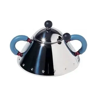Alessi 9097 Zuckergefäß Blau, Edelstahl Edelstahl