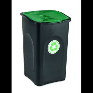 Stefanplast 70651 Mülleimer 50 l Quadratisch Schwarz, Grün