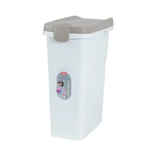 Stefanplast Futterbehälter, Futterbox, Vorratsbehälter, Braun/weiß, 39x24x51cm, Kunststoff, Tierfütterung, Hunde, Katzen, Deckel Luftdicht