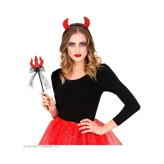 Widmann - Duivel Kostuum - Duivelse Set - Rood, Zwart - Halloween - Verkleedkleding