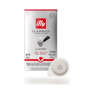 Illy Kaffee Classico Lungo, Klassische Röstung, E.S.E. Kaffeepads - 1 Verpackung Mit 18 Kaffeepads