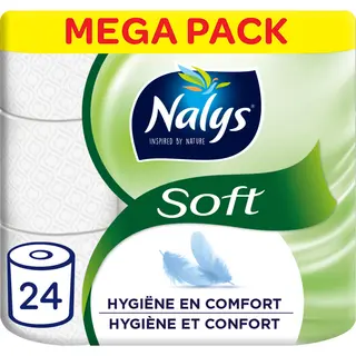 Gratis, Nalys Soft Hybride Toiletpapier In 80% Recycled Folie 2-laags 24 Stuks