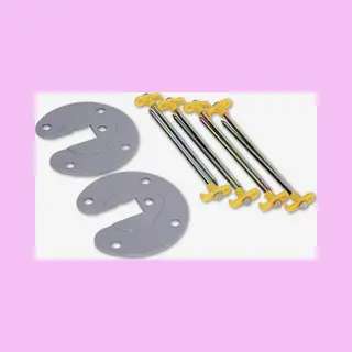 Fiamma Kit Awning Plate Sicherungsteile Für Markisenstützfüße Grau/gelb