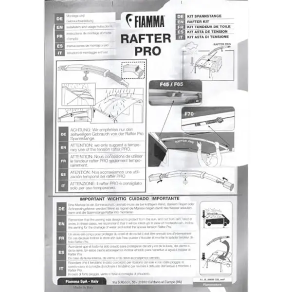 Fiamma Rafter Curved Tensioning Arm Awning Tensioning Aluminium Accessories Tension Rod Awning Camping thumbnail