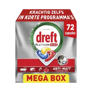 Dreft Platinum Plus Vaatwastabletten Citroen - Anti-Dofheidstechnologie - 72 Stuks