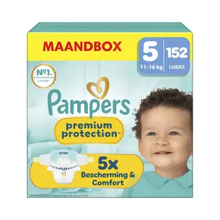 Pampers Premium Protection Gr.5 Junior 11-16kg Windeln, 152 Stück, Monatsbox