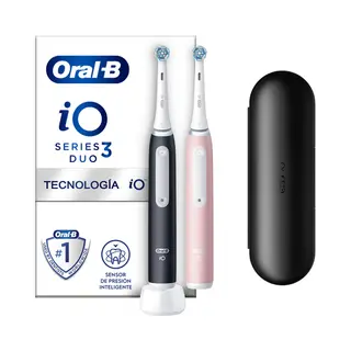 Oral-B iO3 Duo Volwassene Vibrerende tandenborstel Zwart, Roze, Wit