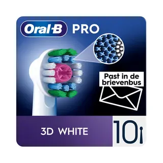 Oral-B Pro 3D White Original Electric Toothbrush Heads, Pack Of 10, Suitable For Mailbox, Oral B Replacement Toothbrush Head With Polishing Cup For