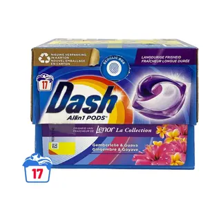 Dash - Lenor Collectie - Wasmiddel Capsules - All-in-1 Pods - Witte En Gekleurde Was - Gemberlelie & Guava - 17 Wasbeurten