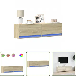 VidaXL Tv Kast - Tv Meubel - Tv-wandmeubel Met Led-verlichting 140x31x38 Cm Sonoma Eiken - Salontafel - Led Verlichting - Houten Tv Stand