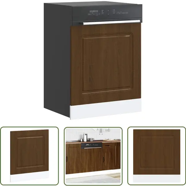 VidaXL Keukenfront - Vaatwaspaneel - Vaatwaspaneel Kalmar 60x1, 5x67 Cm Bewerkt Hout Bruin Eikenkleur - Houten Paneel - Bewerkt Hout - thumbnail