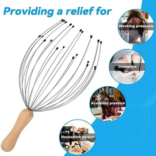 Hoofdmassage Spin Met 24 Klauwen - Premium Hoofdmassage - Voor Hoofd Krabben Voor Diepe Ontspanning, Haarstimulatie En Stressverlichtende Massage