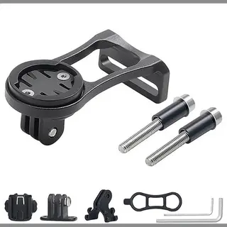 Aluminiumlegering Fietscomputerhouder Koplampklem Fietsstuurverlenging Beugeladapter Voor Garmin Edge Gps Gopro (zwart)