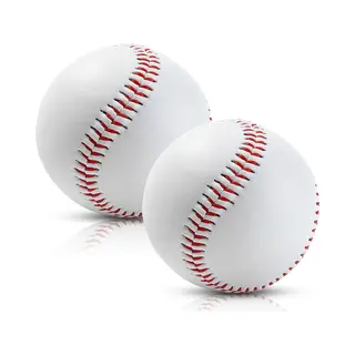 2 Blanco Standaard Honkbalballen, 7, 2 Cm Met Leer Beklede Oefenhonkbaltrainingsballen, Geschikt Voor Competitiewedstrijden, Pitching, Batting,