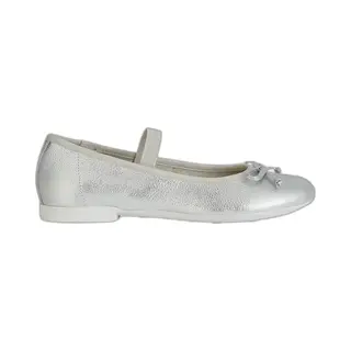 Geox Girls Jr Plie' D Ballet Flat, Silver, 11 Uk Child
