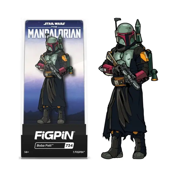 FiGPiN Star Wars The Mandalorian Boba Fett 3 Enamel Pin #734 thumbnail