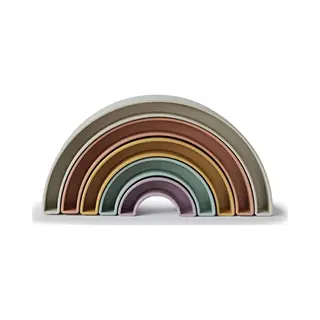 Mushie Regenbogen Stapelspielzeug Tropical