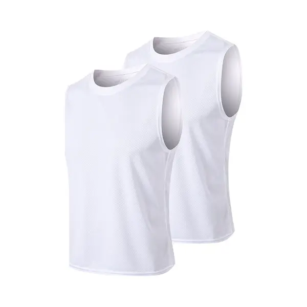 Meeteu 2 Pack Sport Tank Top Voor Heren - Mouwloze T-shirts -sportkleding -Herenkleding-Wit/Wit-Xxl thumbnail
