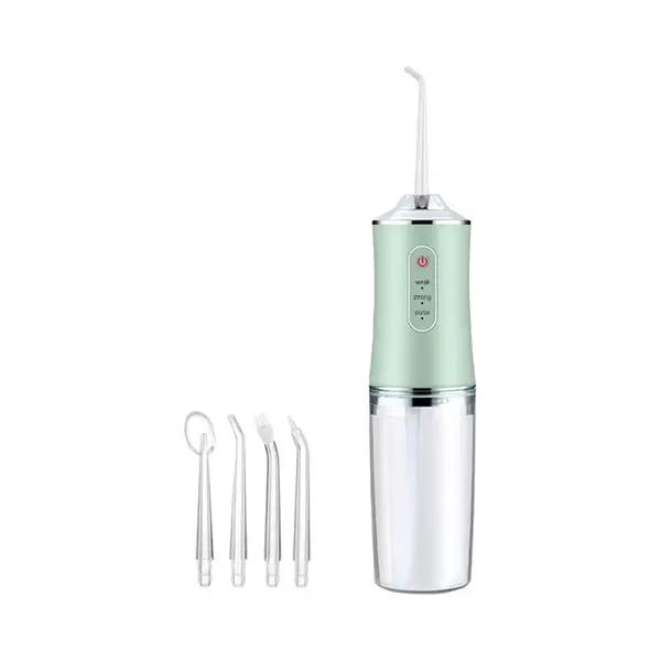 Monddouche - Water Flosser - Elektrische Waterflosser Draadloos- Draagbare Waterflosser - Tandsteen Verwijderaar - 3 Standen - 4 Opzetstukken - Lange thumbnail