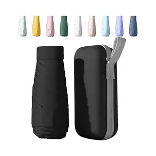 Mini Uv-Paraplu - Compact & Lichtgewicht (14cm) - UPF50+ - Windproof - Paraplu Opvouwbaar - Met Opbergcase - Ideaal Cadeau - Paraplu's In Kamperen &