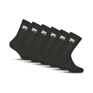 Fila - Crew Sportsokken - 6 Pack - Maat 43/46 - Zwart - Small Logo